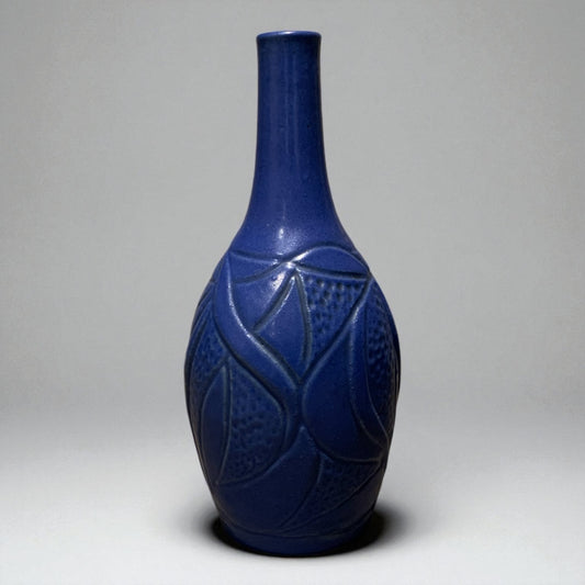 L. Hjorth vase – blå stentøj, 21 cm høj