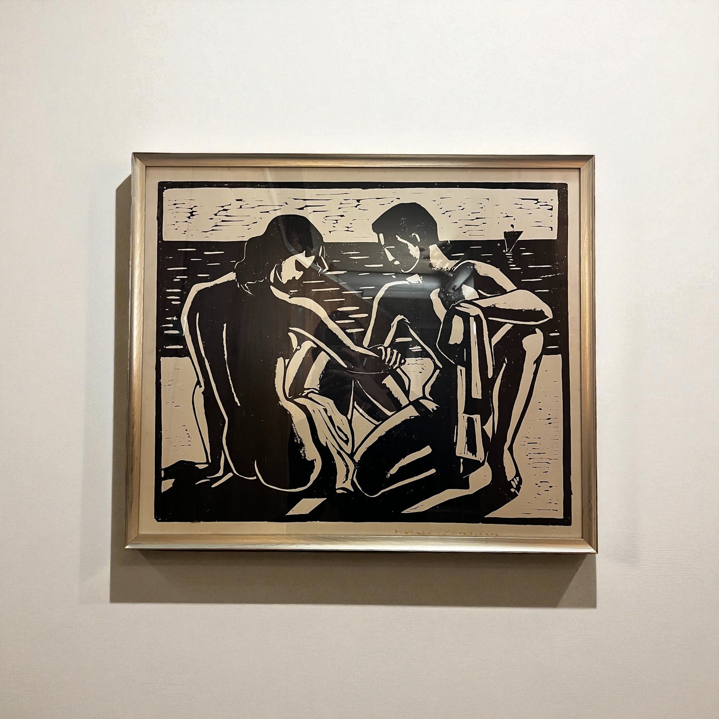 Harald Henry Nielsen – træsnit “Figurer ved vandet”