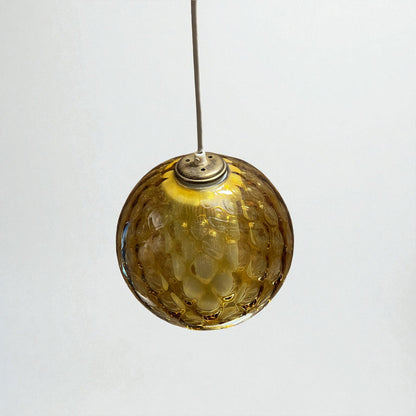 Vintage glaspendel – ravfarvet jordbærglas