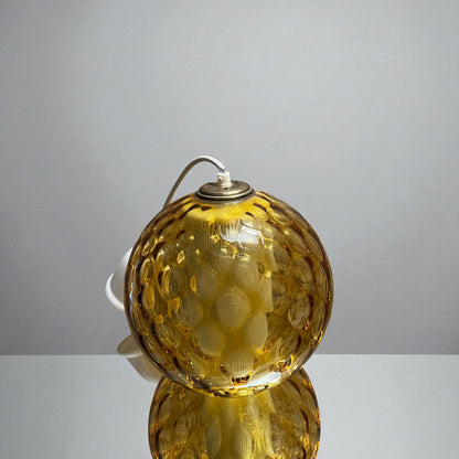 Vintage glaspendel – ravfarvet jordbærglas