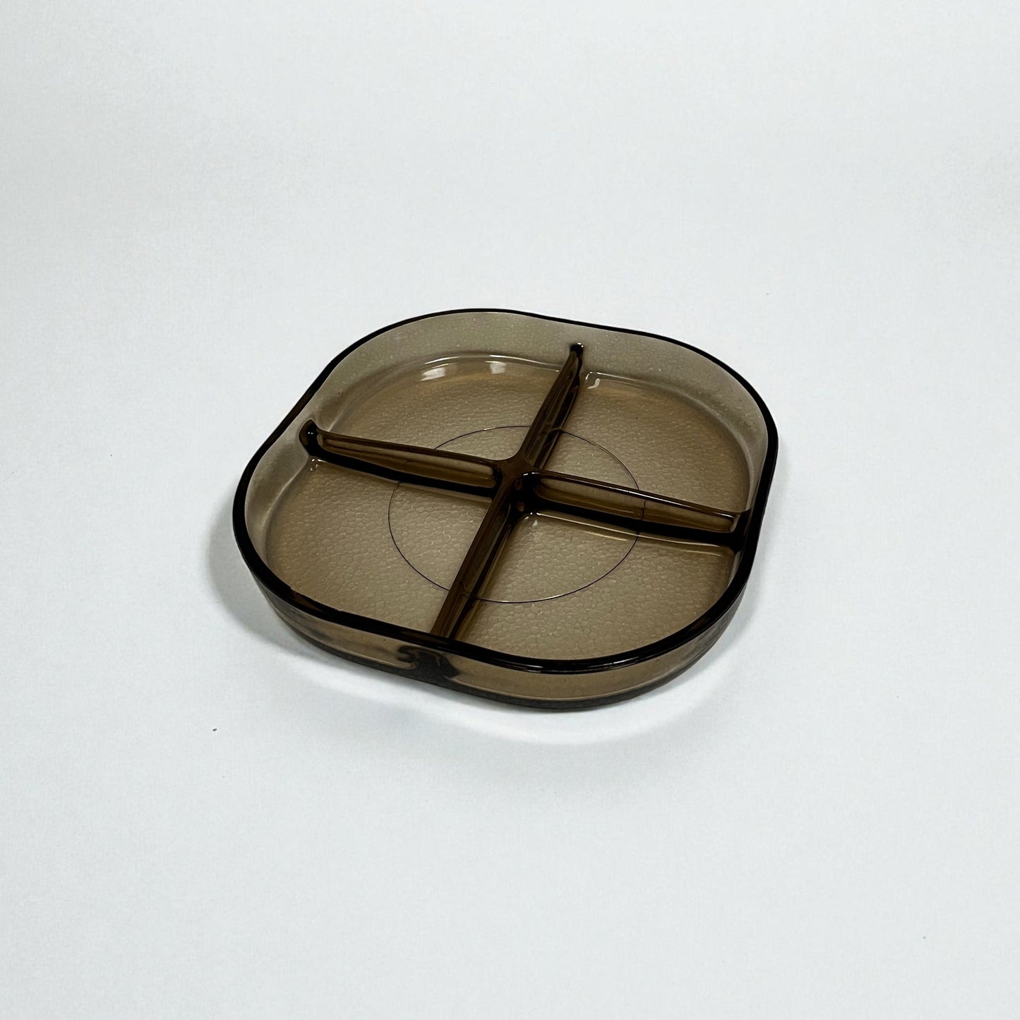 Vintage snackfad i røgfarvet glas