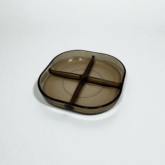 Vintage snackfad i røgfarvet glas